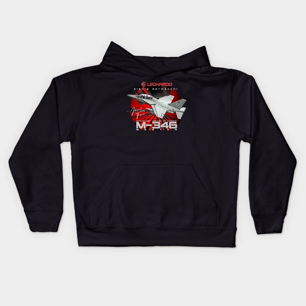 Aermacchi M-346 Advanced Jet Trainer And Light Attack Aircraft Kids Hoodie by aeroloversclothing